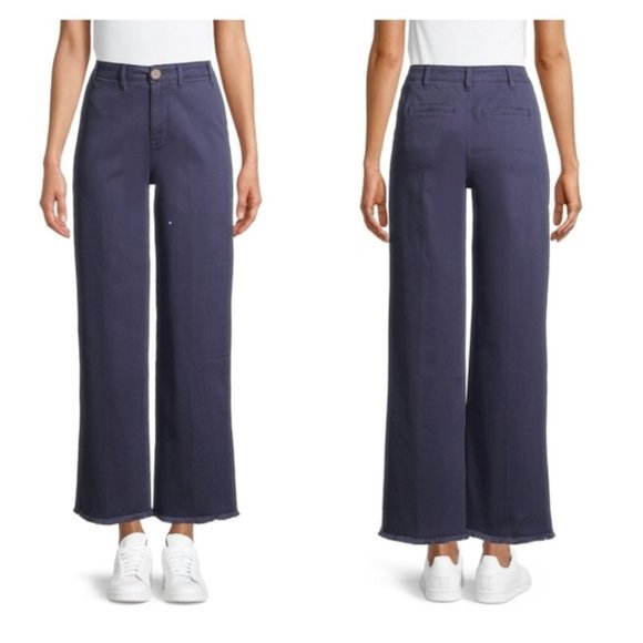 NWT Time and Tru High Rise Wide Leg Crop Pants Size 10 - Picture 1 of 8